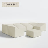 All-Season Outdoor Protective Cover Set for Washable 5-Seater Open-Ends Corner Sectional + Ottoman