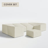 All-Season Outdoor Protective Cover Set for Washable 6-Seater U-Sectional + Ottoman