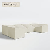 All-Season Outdoor Protective Cover Set for Washable 6-Seater U-Sectional
