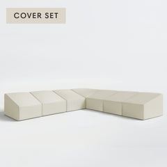All-Season Outdoor Protective Cover Set for Washable 7-Seater Open-Ends Corner Sectional