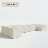 All-Season Outdoor Protective Cover Set for Washable 7-Seater Open-Ends U-Sectional