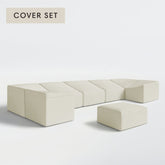 All-Season Outdoor Protective Cover Set for Washable 7-Seater U-Sectional + Ottoman