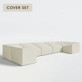 All-Season Outdoor Protective Cover Set for Washable 7-Seater U-Sectional