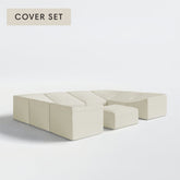 All-Season Outdoor Protective Cover Set for Washable 8-Seater U-Sectional + Ottoman