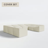 All-Season Outdoor Protective Cover Set for Washable 8-Seater U-Sectional