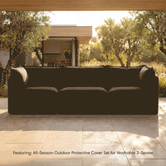 All-Season Outdoor Protective Cover Set for Washable Armchair Set