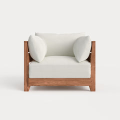 Dwell™ Modular Teak Outdoor Armchair | Classic Canvas in Cloud