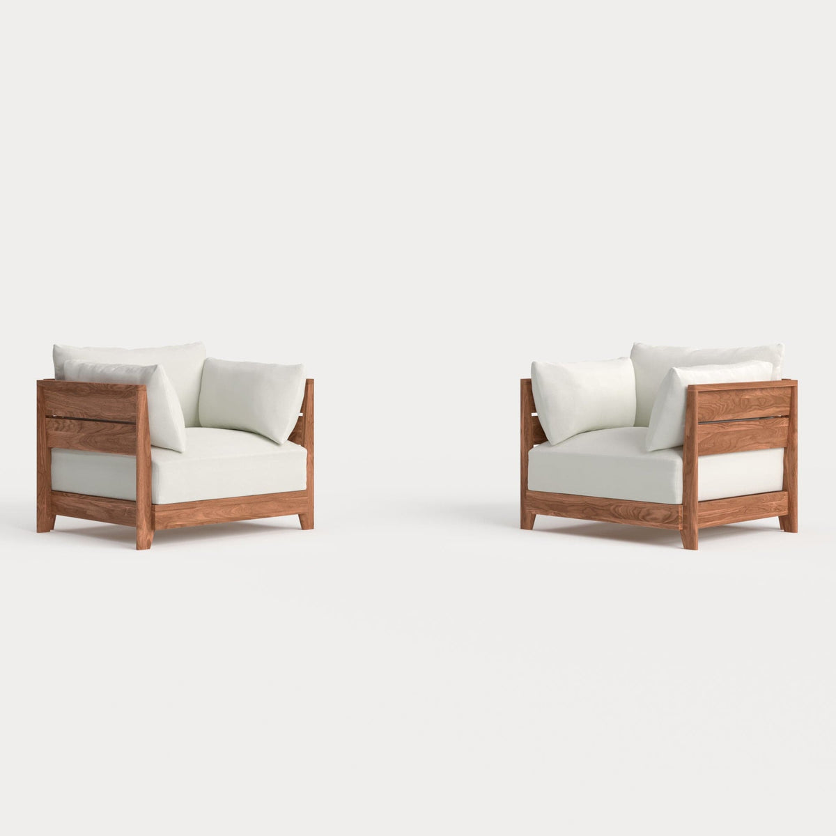 Dwell™ Modular Teak Outdoor Armchair Set | Classic Canvas in Cloud