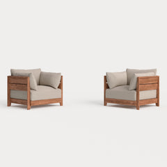 Dwell™ Modular Teak Outdoor Armchair Set | Classic Canvas in Sand