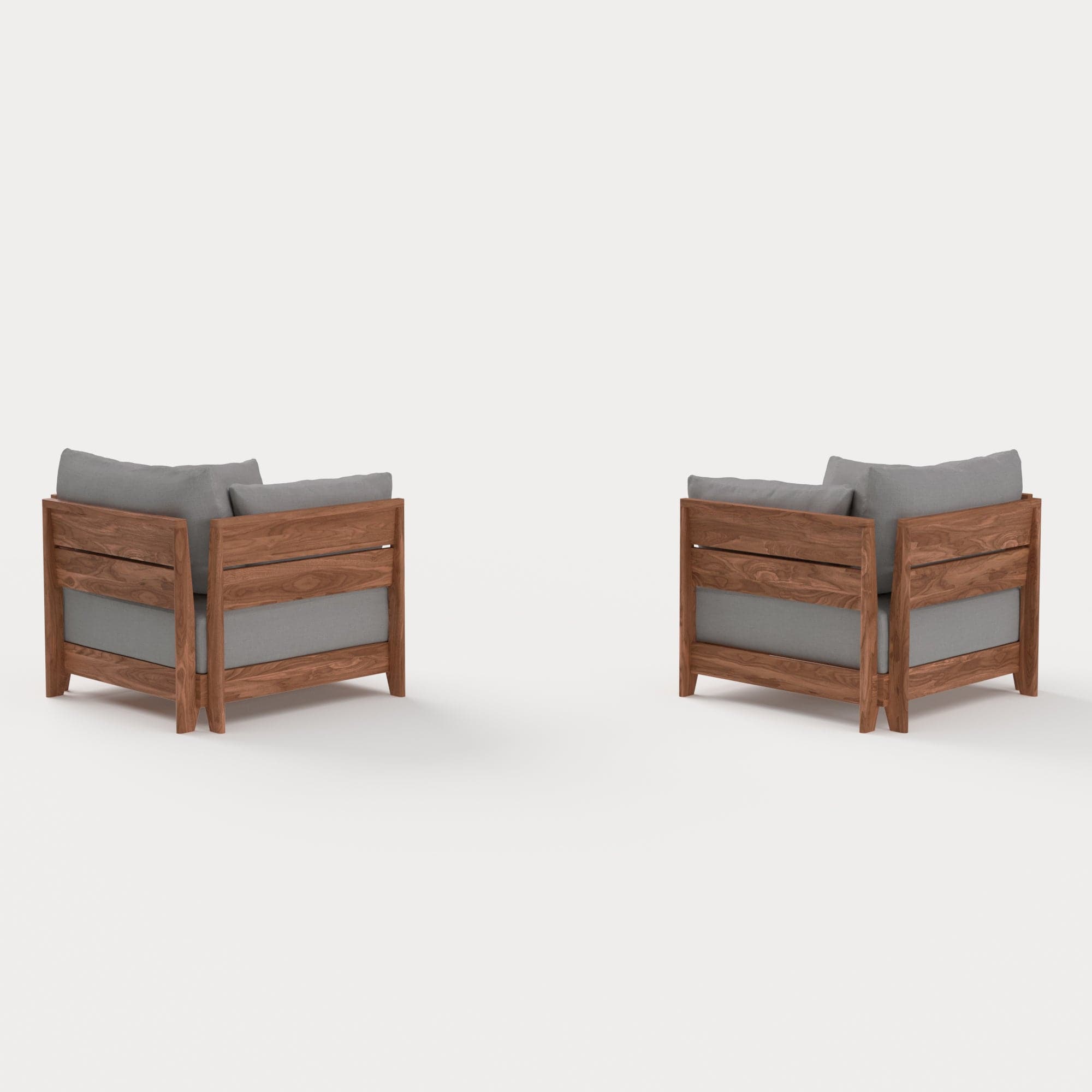 Dwell™ Modular Teak Outdoor Armchair Set | Classic Canvas in Stone Gray