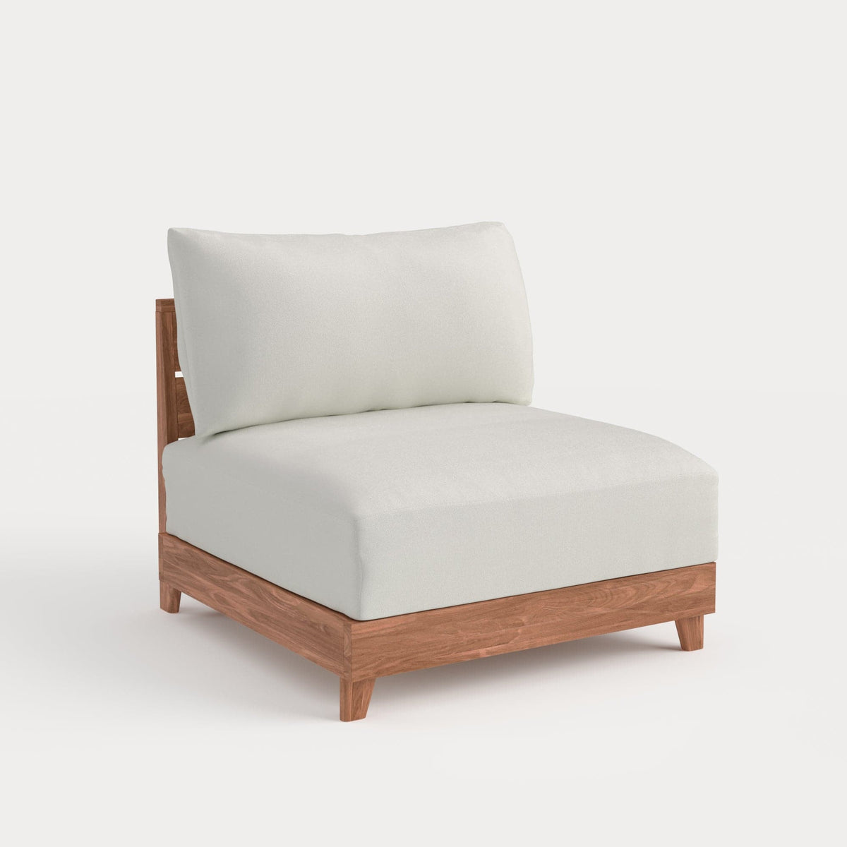 Dwell™ Modular Teak Outdoor Modular Unit - Armless Chair | Classic Canvas in Cloud