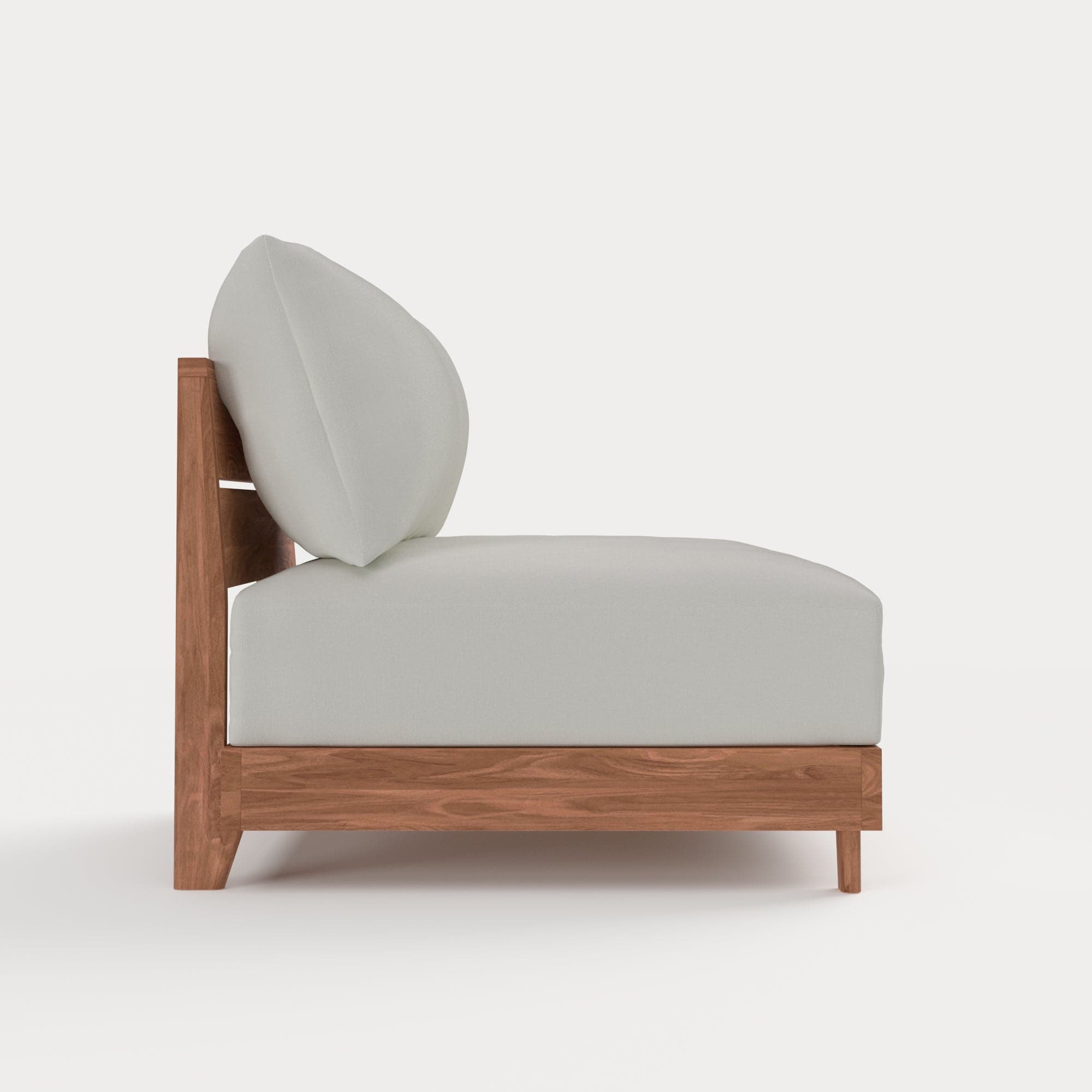Dwell™ Modular Teak Outdoor Modular Unit - Armless Chair | Classic Canvas in Cloud