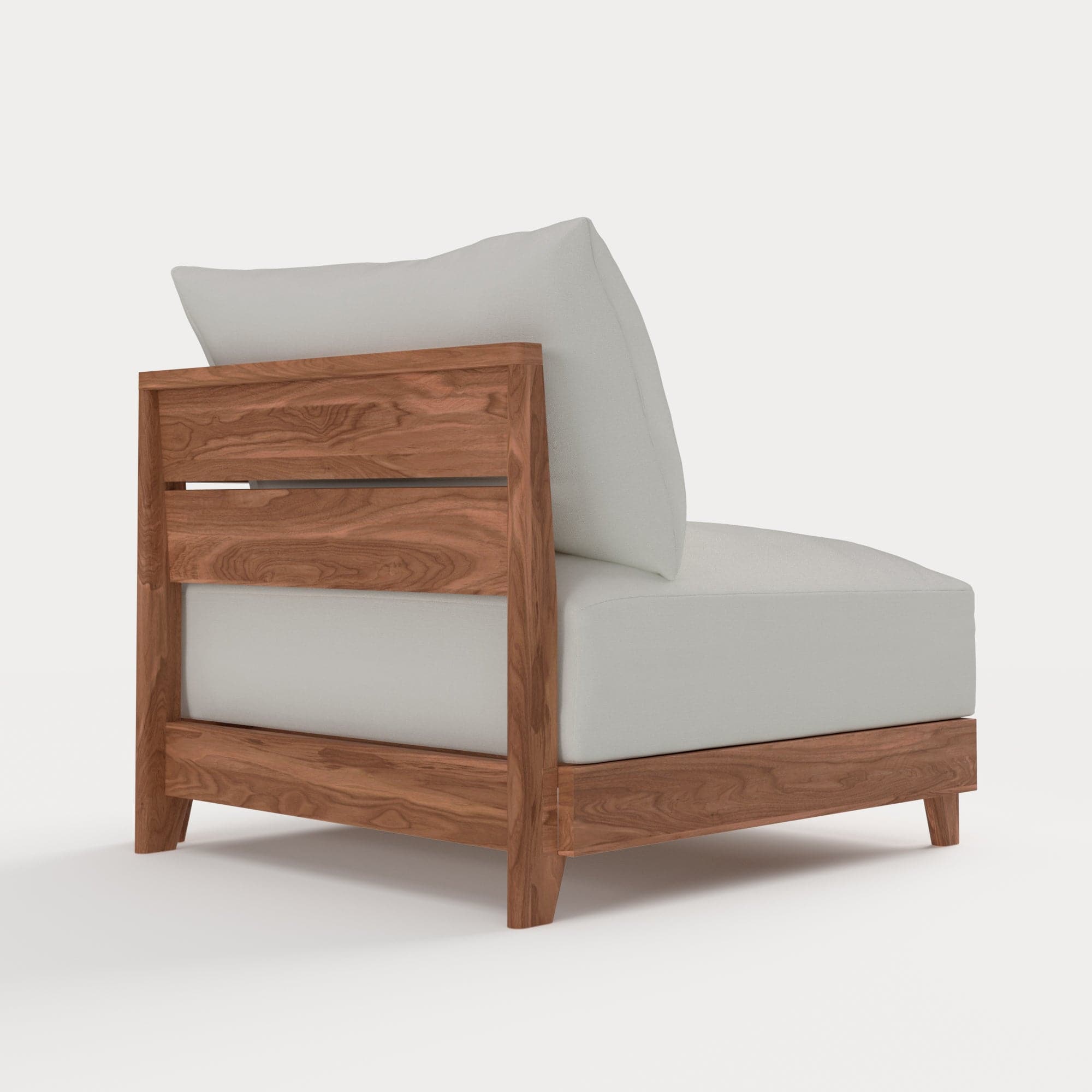 Dwell™ Modular Teak Outdoor Modular Unit - Corner Chair | Classic Canvas in Cloud