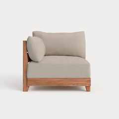 Dwell™ Modular Teak Outdoor Modular Unit - End Chair | Classic Canvas in Sand