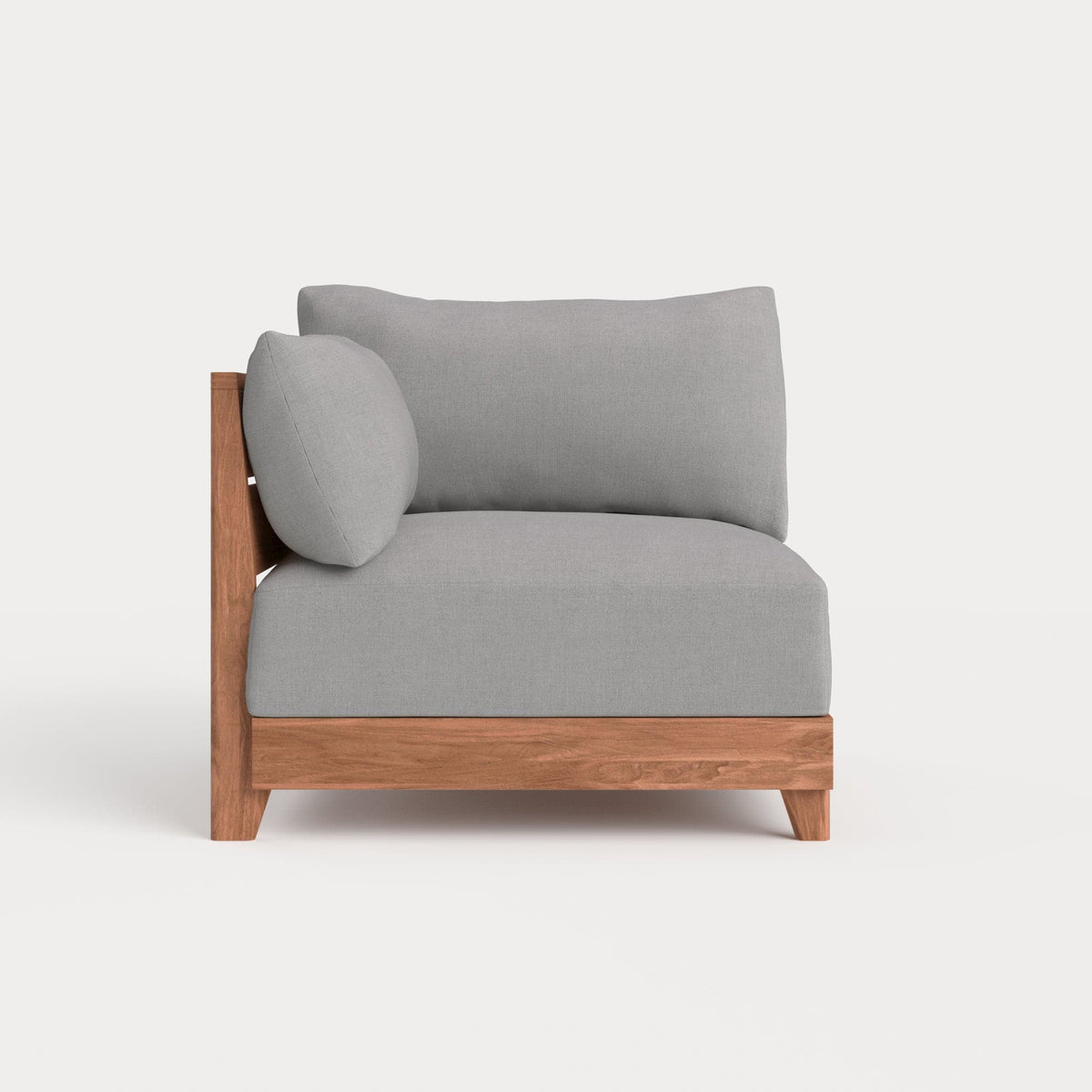 Dwell™ Modular Teak Outdoor Modular Unit - End Chair | Classic Canvas in Stone Gray