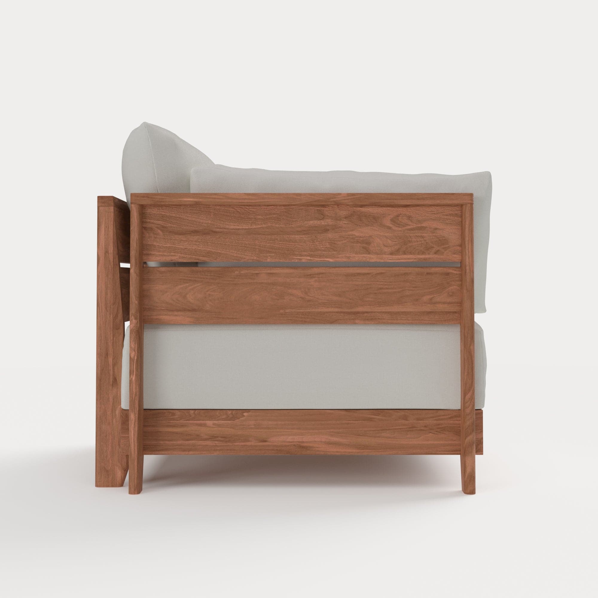 Dwell™ Modular Teak Outdoor Modular Unit - End Chair | Classic Canvas in Cloud
