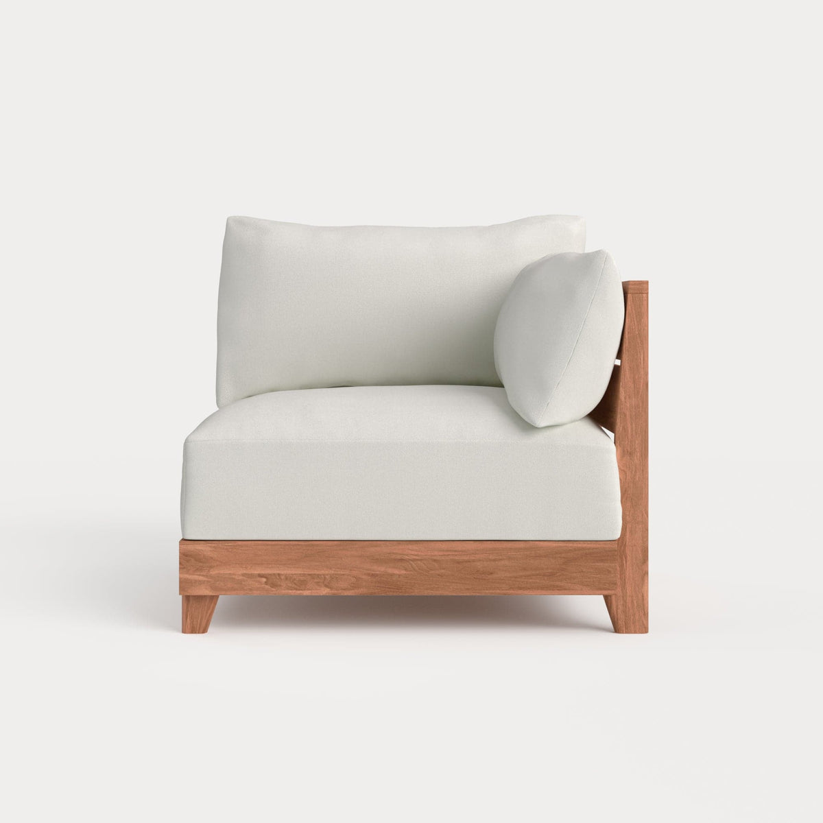 Dwell™ Modular Teak Outdoor Modular Unit - End Chair | Classic Canvas in Cloud