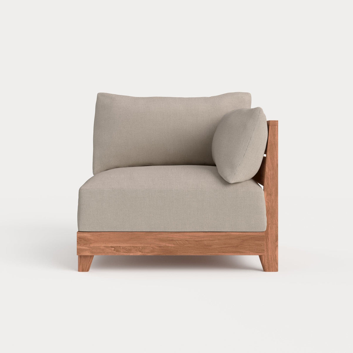 Dwell™ Modular Teak Outdoor Modular Unit - End Chair | Classic Canvas in Sand