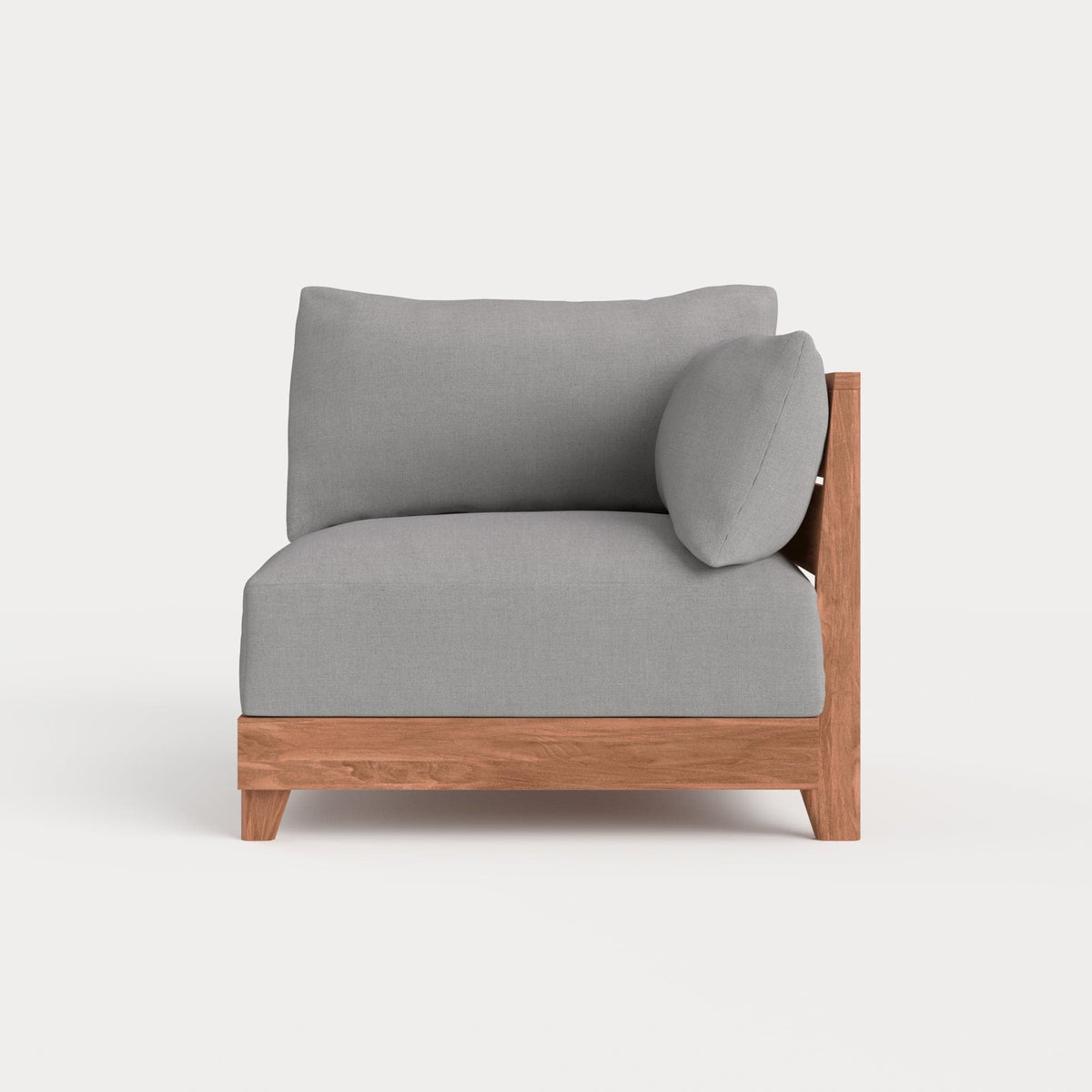Dwell™ Modular Teak Outdoor Modular Unit - End Chair | Classic Canvas in Stone Gray