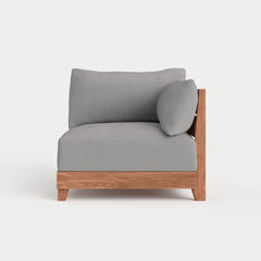 Dwell™ Modular Teak Outdoor Modular Unit - End Chair | Classic Canvas in Stone Gray