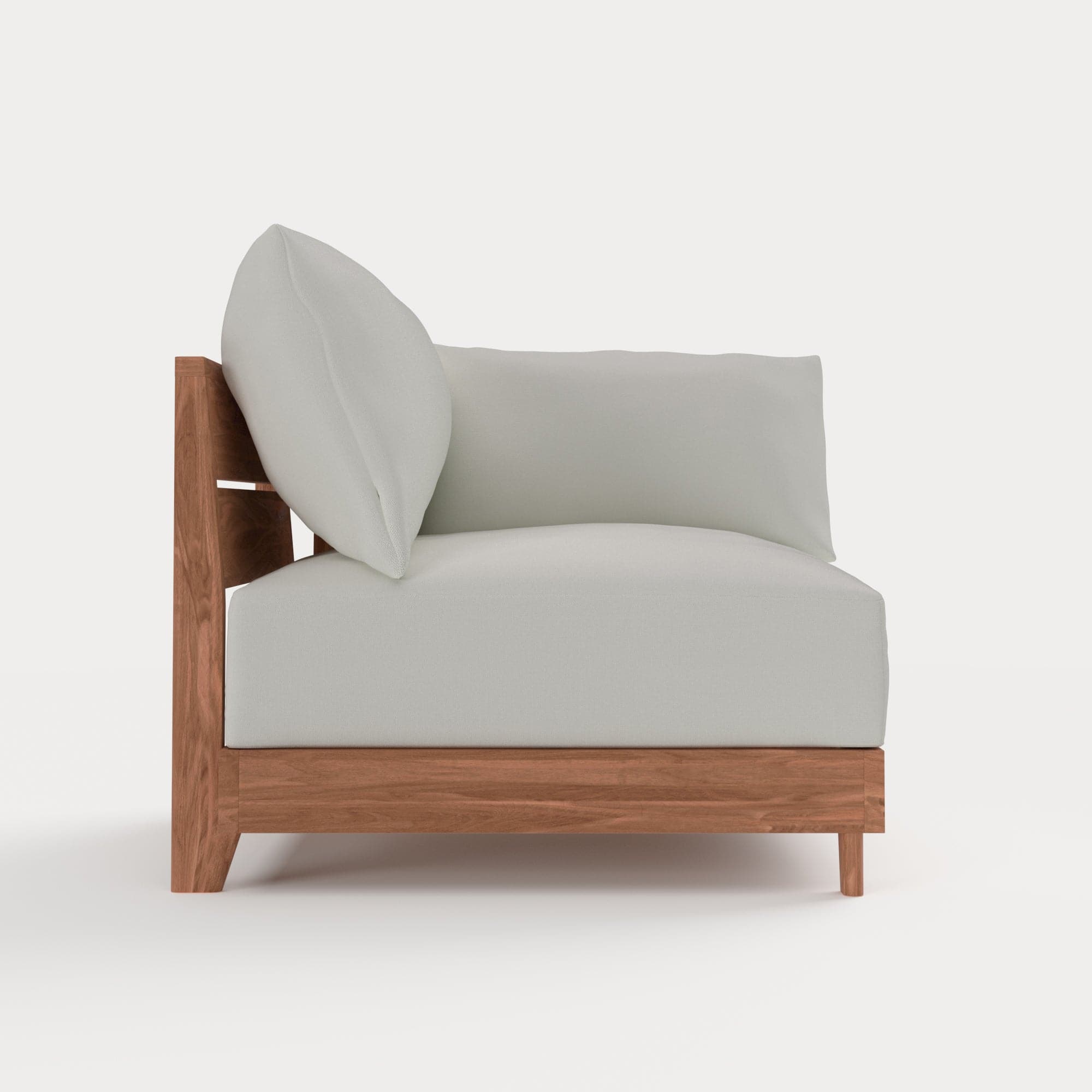 Dwell™ Modular Teak Outdoor Modular Unit - End Chair | Classic Canvas in Cloud