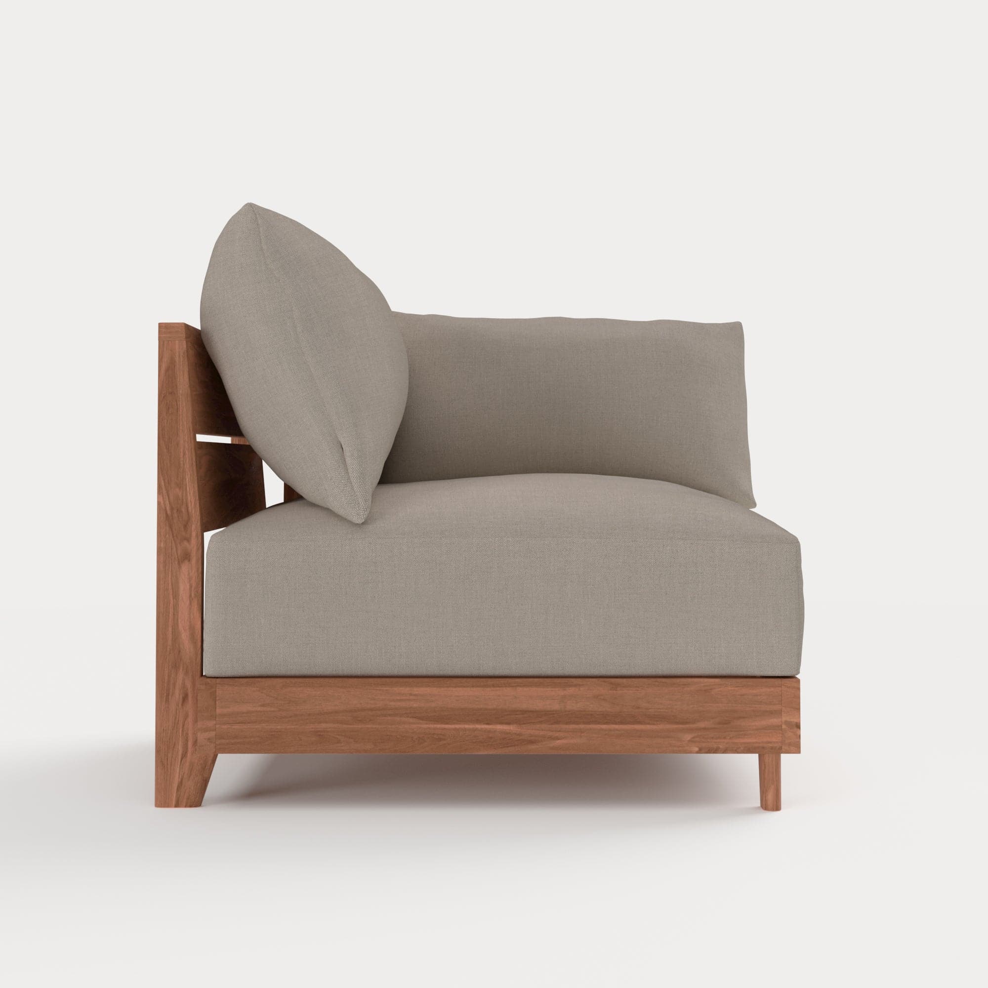 Dwell™ Modular Teak Outdoor Modular Unit - End Chair | Classic Canvas in Sand