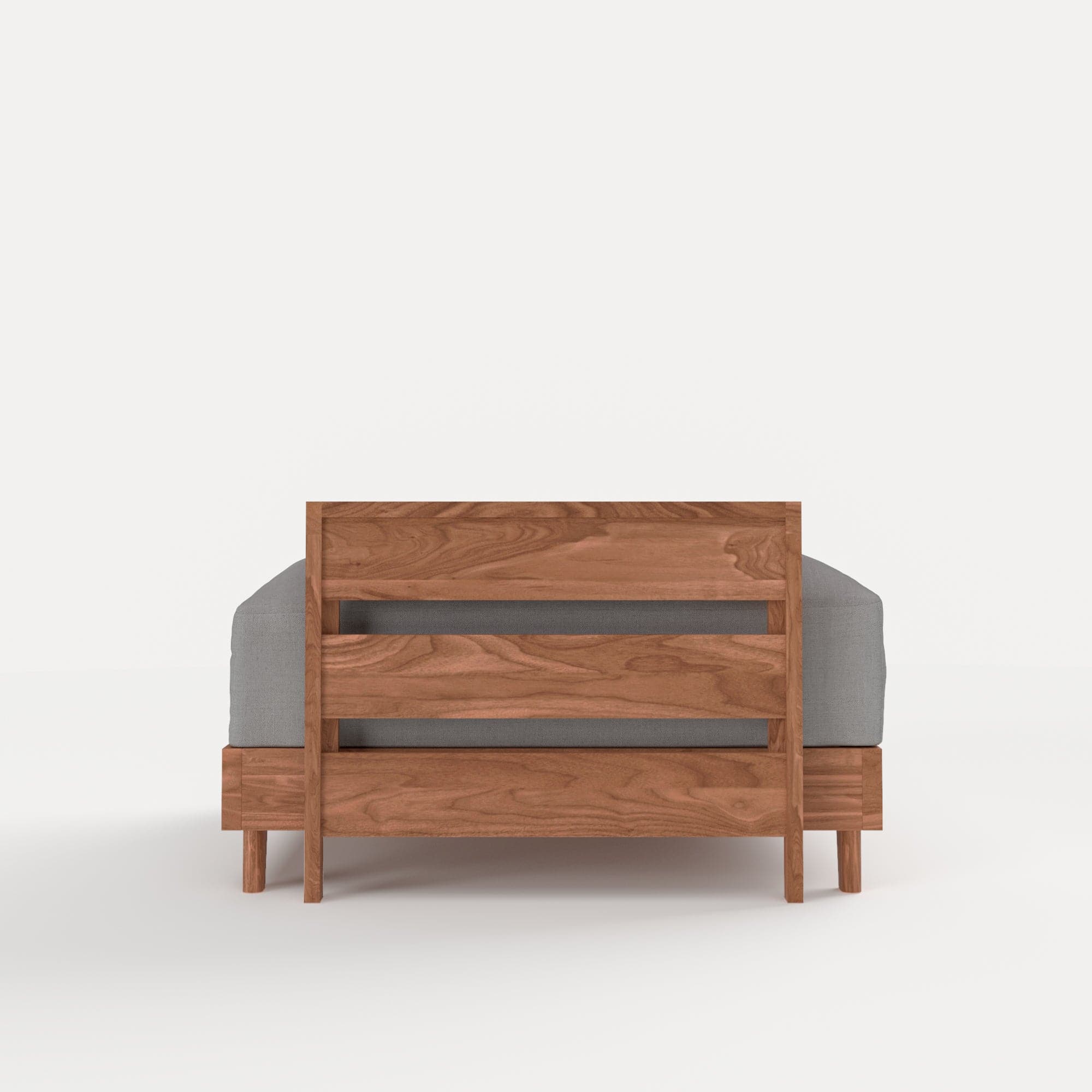 Dwell™ Modular Teak Outdoor Ottoman + Side Table | Classic Canvas in Stone Gray