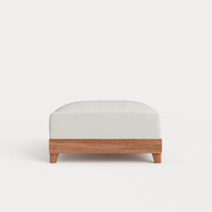 Dwell™ Modular Teak Outdoor Ottoman | Classic Canvas in Cloud
