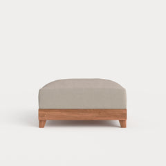 Dwell™ Modular Teak Outdoor Ottoman | Classic Canvas in Sand
