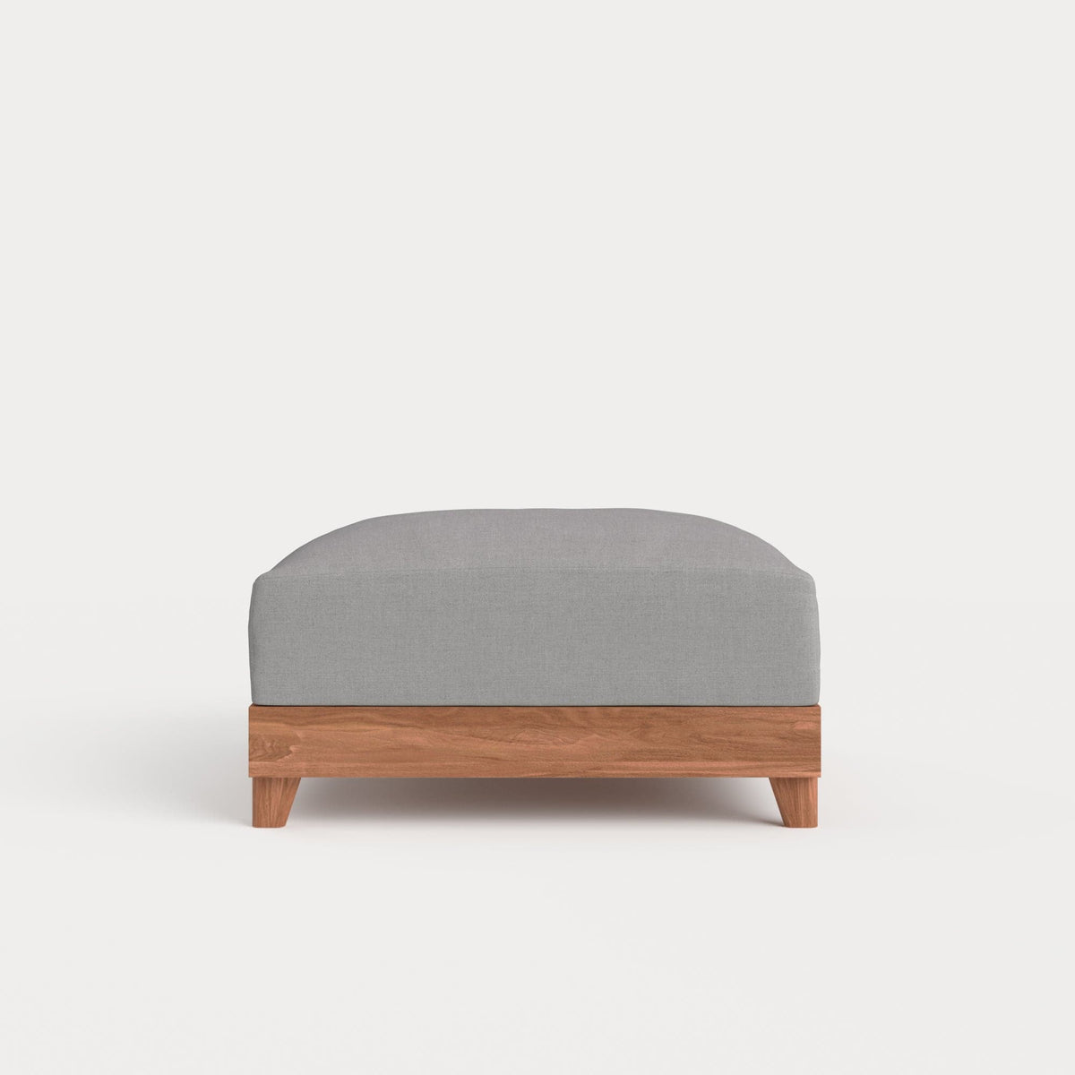 Dwell™ Modular Teak Outdoor Ottoman | Classic Canvas in Stone Gray