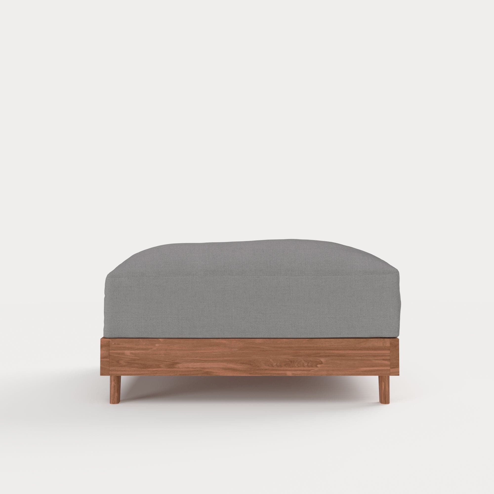 Dwell™ Modular Teak Outdoor Ottoman | Classic Canvas in Stone Gray