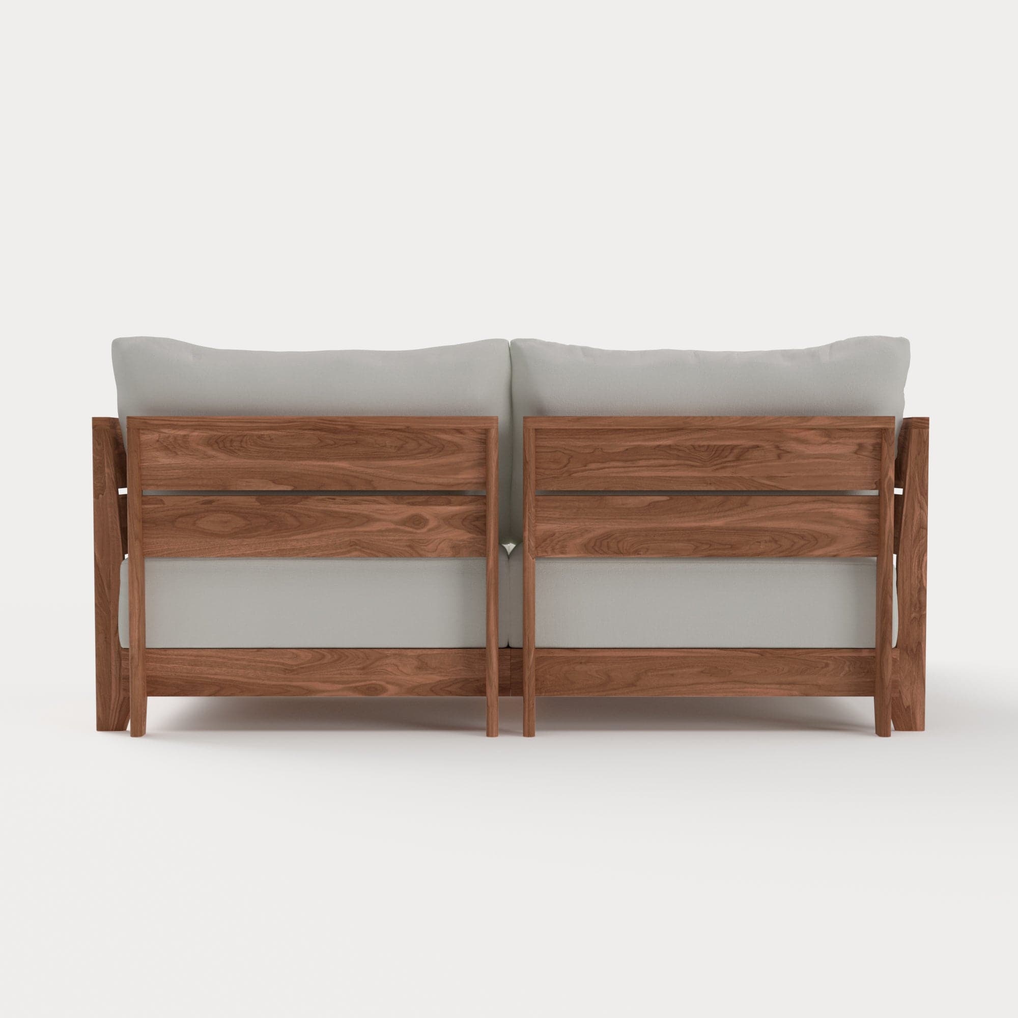 Dwell™ Modular Teak Outdoor Loveseat Sectional | Classic Canvas in Cloud