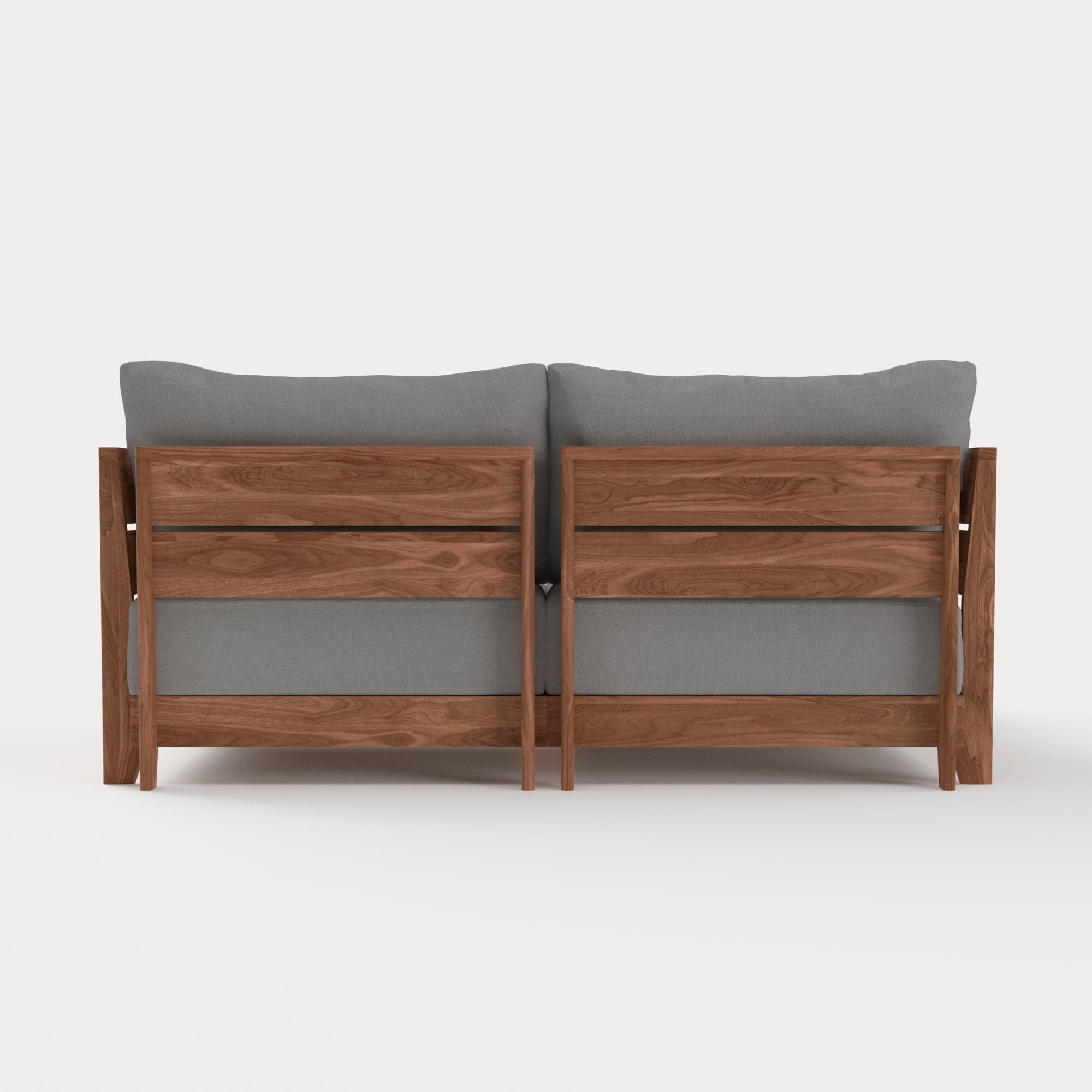 Dwell™ Modular Teak Outdoor Loveseat Sectional | Classic Canvas in Stone Gray