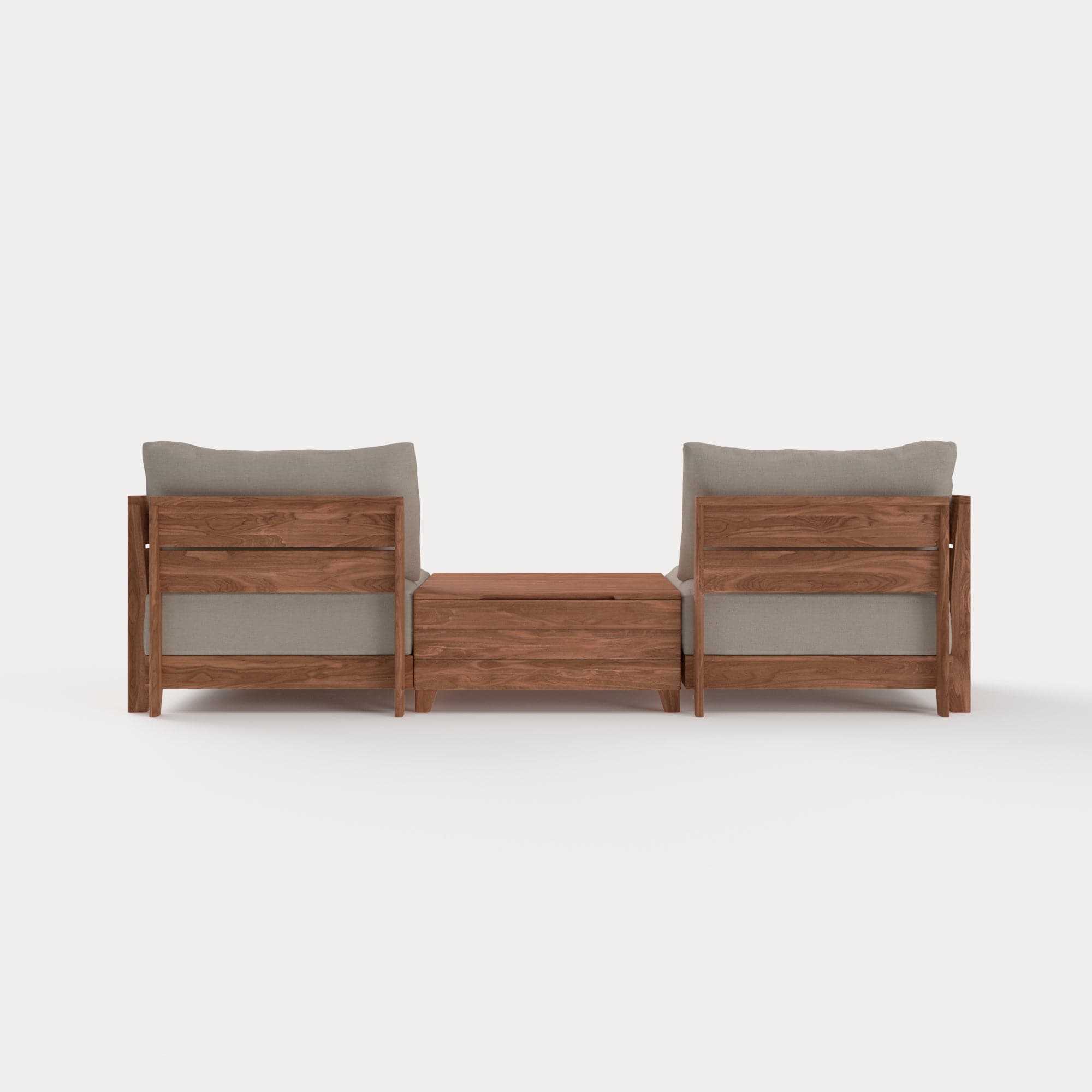 Dwell™ Modular Teak Outdoor 2-Seater + Storage Coffee Table | Classic Canvas in Sand