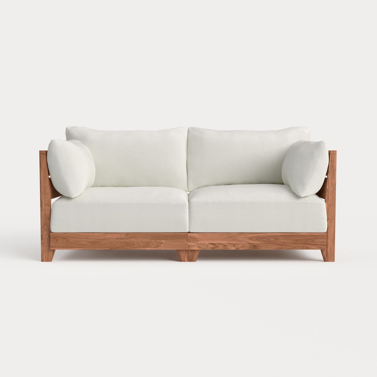 Dwell™ Modular Teak Outdoor Loveseat | Classic Canvas in Cloud