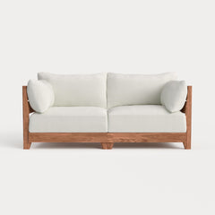Dwell™ Modular Teak Outdoor Loveseat | Classic Canvas in Cloud