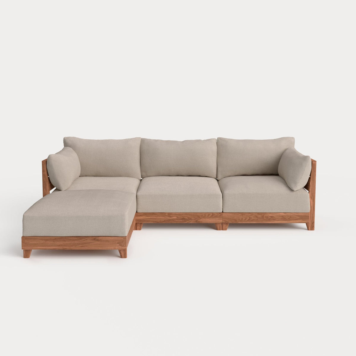 Dwell™ Modular Teak Outdoor Sofa Sectional | Classic Canvas in Sand