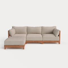 Dwell™ Modular Teak Outdoor Sofa Sectional | Classic Canvas in Sand