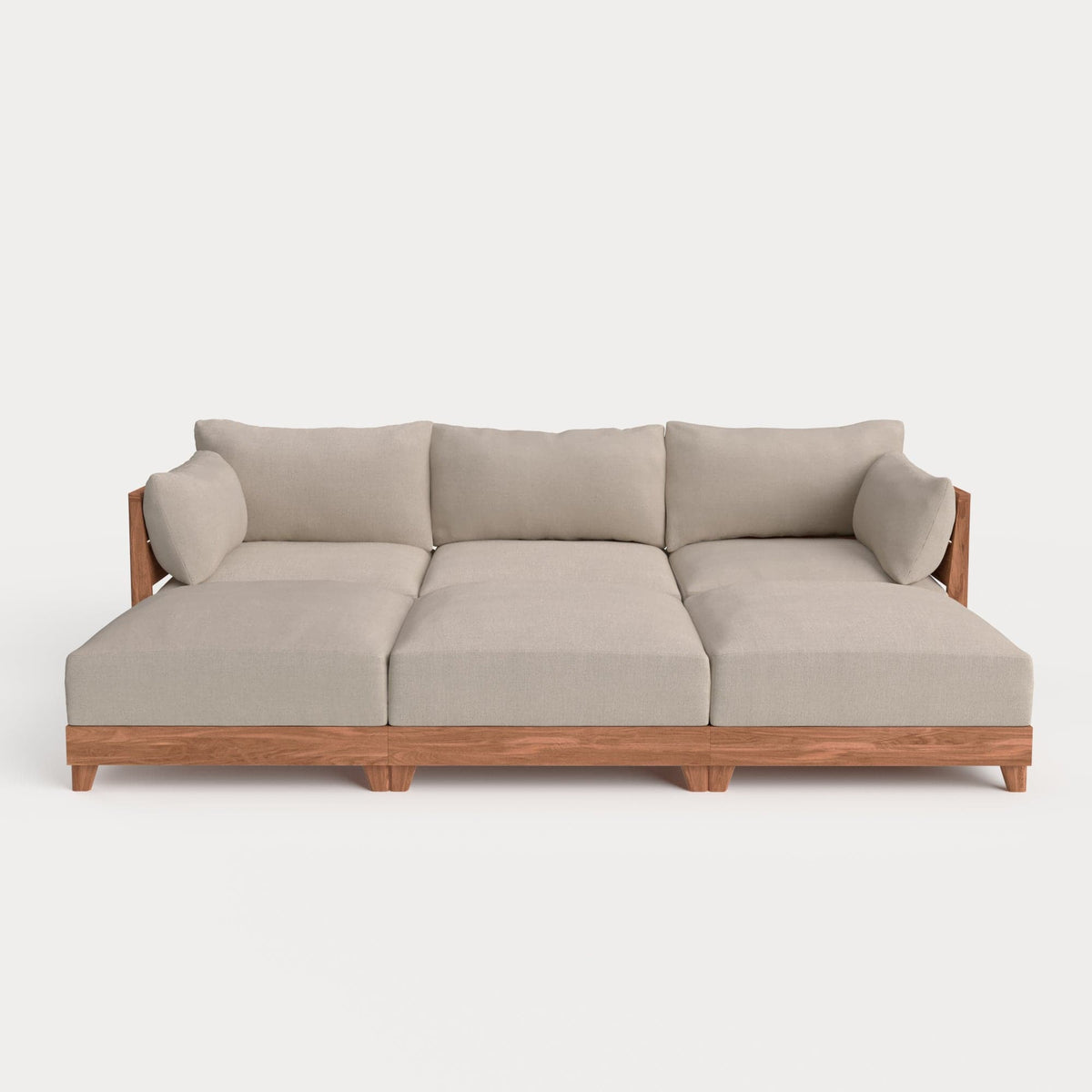 Dwell™ Modular Teak Outdoor Sofa Daybed | Classic Canvas in Sand
