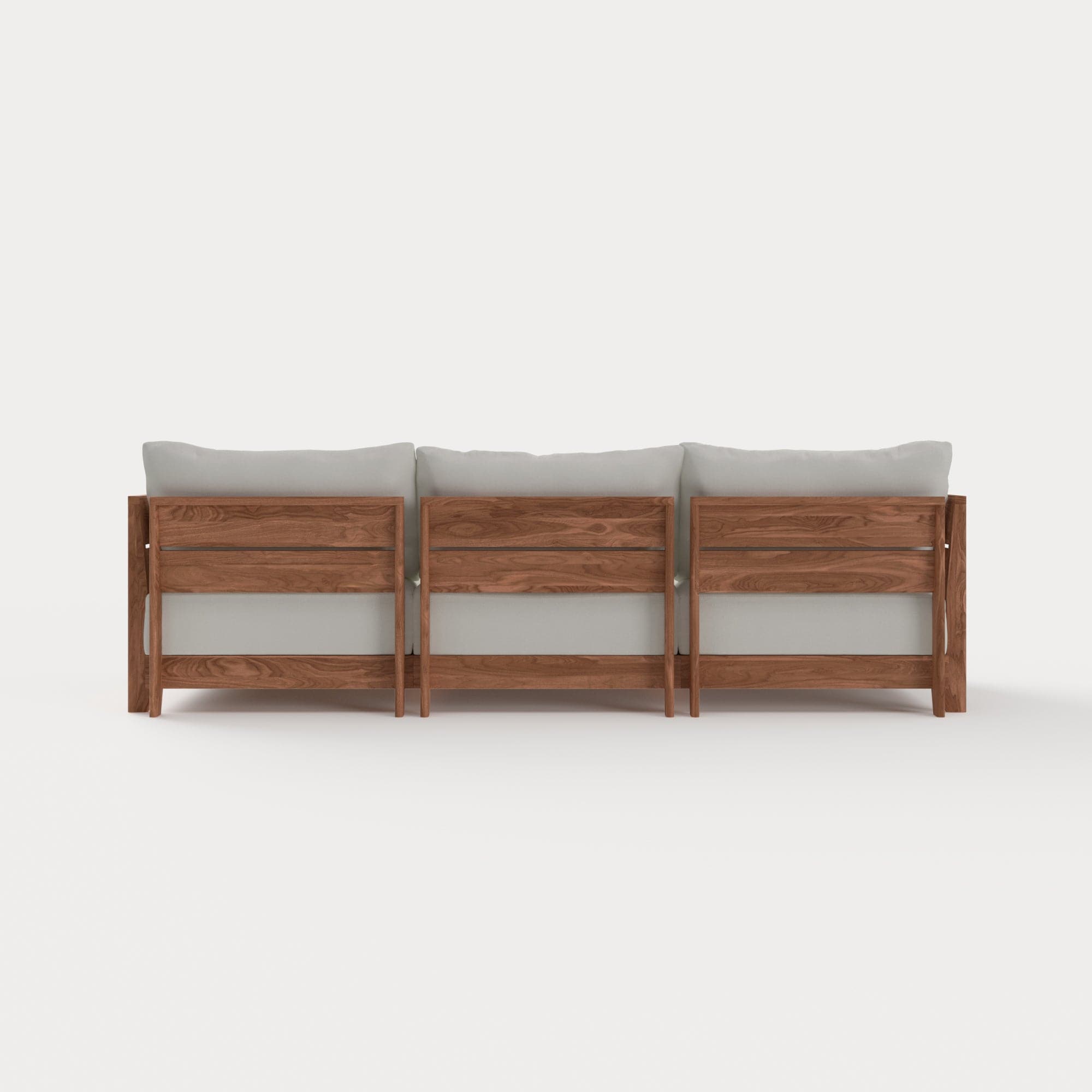 Dwell™ Modular Teak Outdoor Sofa with Ottoman + Side Table  | Classic Canvas in Cloud