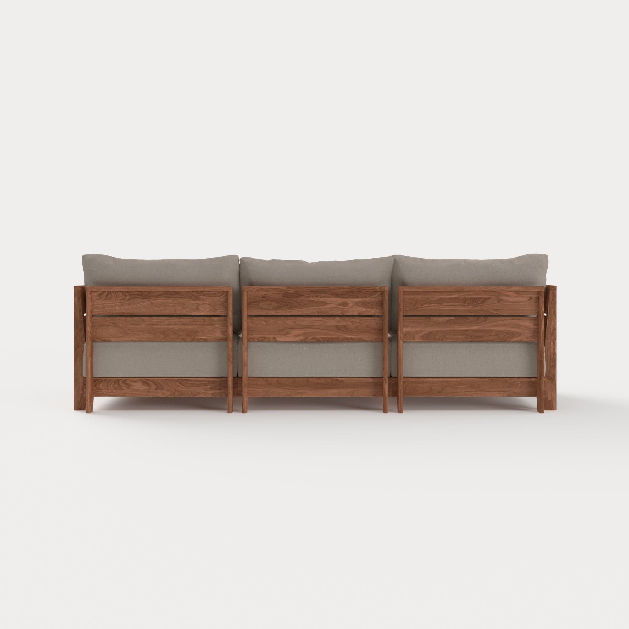 Dwell™ Modular Teak Outdoor Sofa with Ottoman + Side Table  | Classic Canvas in Sand