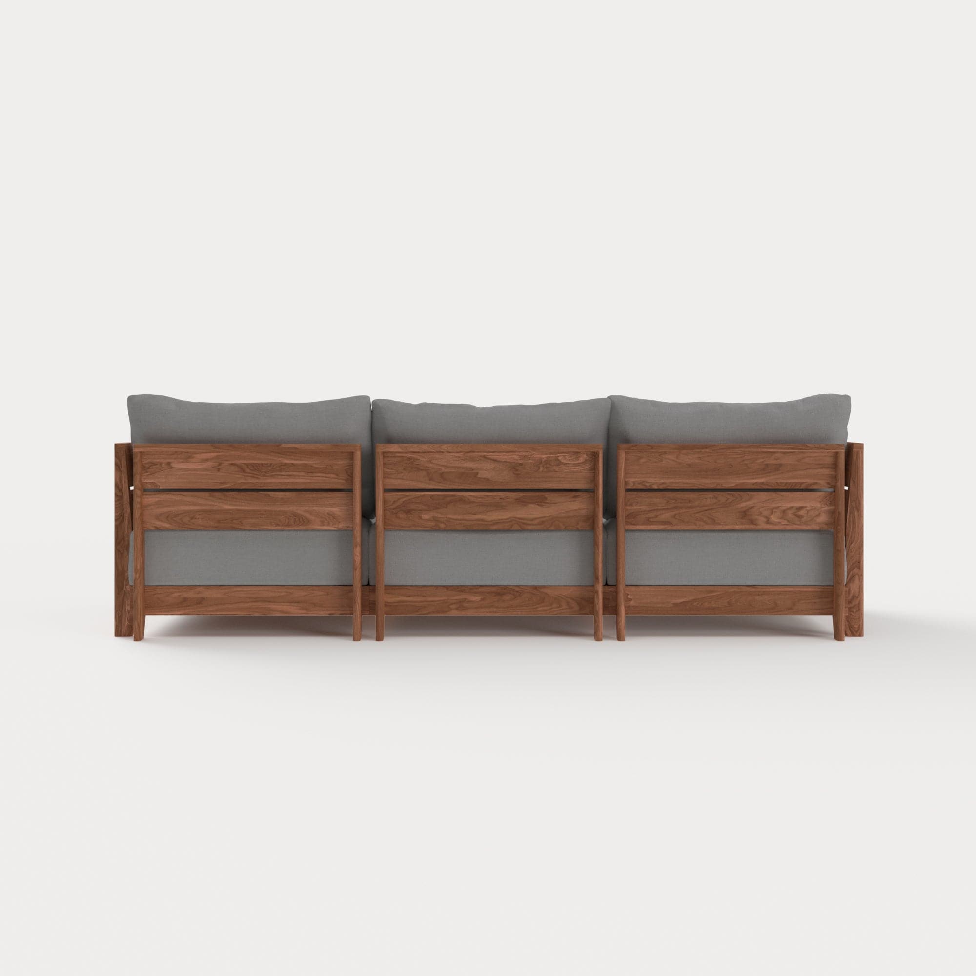 Dwell™ Modular Teak Outdoor Sofa + Ottoman | Classic Canvas in Stone Gray