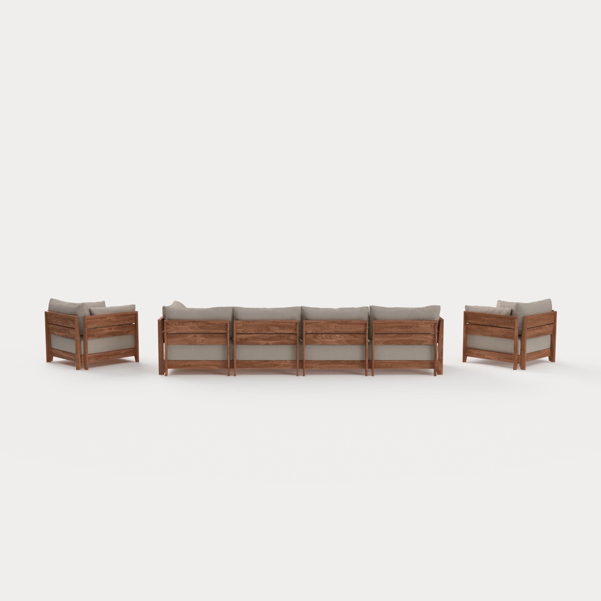 Dwell™ Modular Teak Outdoor 4-Seater Sofa + Armchair Set | Classic Canvas in Sand