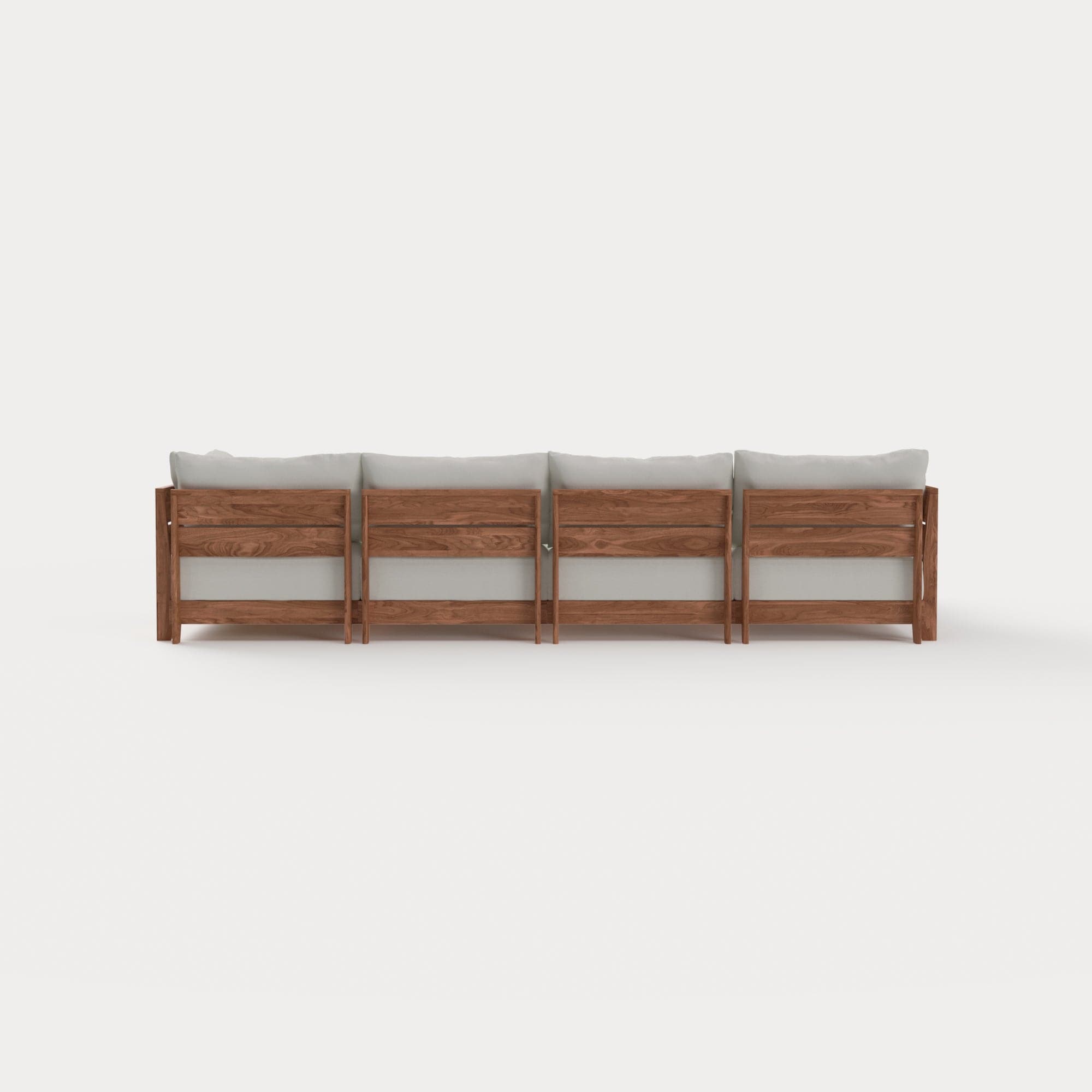 Dwell™ Modular Teak Outdoor 4-Seater Sofa Sectional | Classic Canvas in Cloud