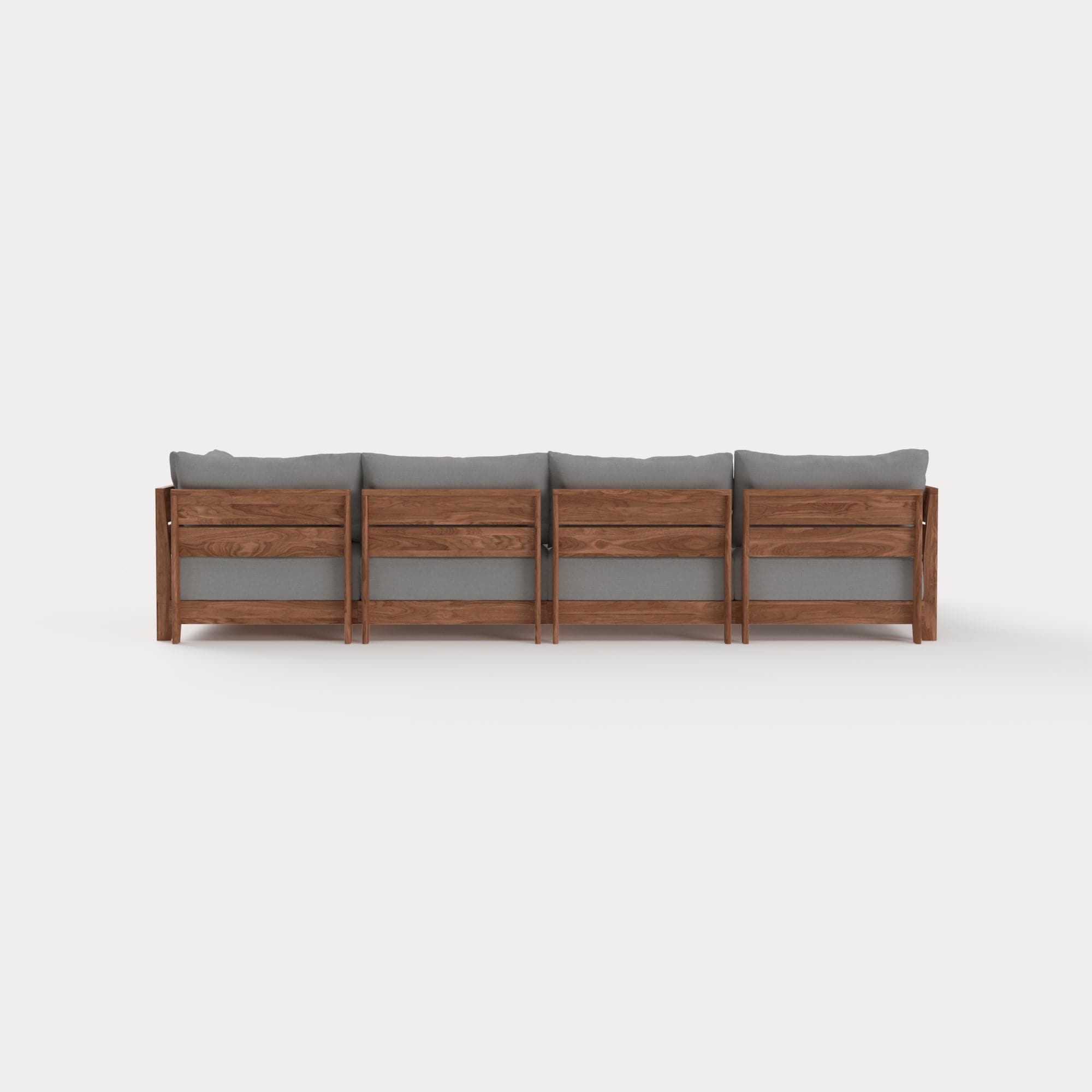 Dwell™ Modular Teak Outdoor 4-Seater Sofa Sectional | Classic Canvas in Stone Gray