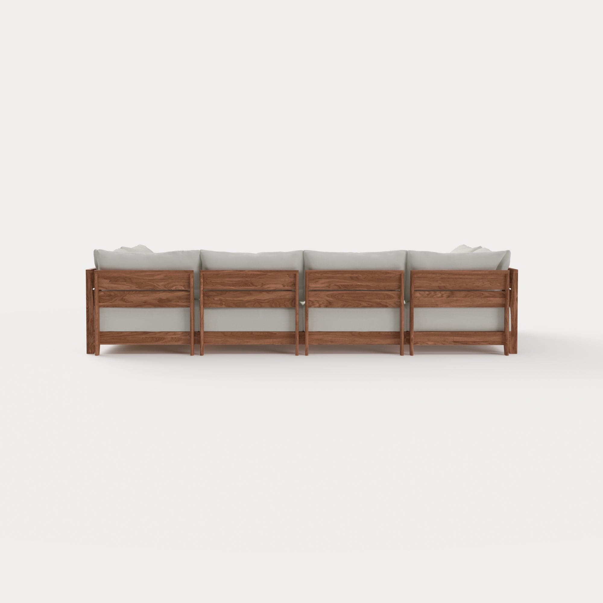 Dwell™ Modular Teak Outdoor 4-Seater U-Sectional | Classic Canvas in Cloud