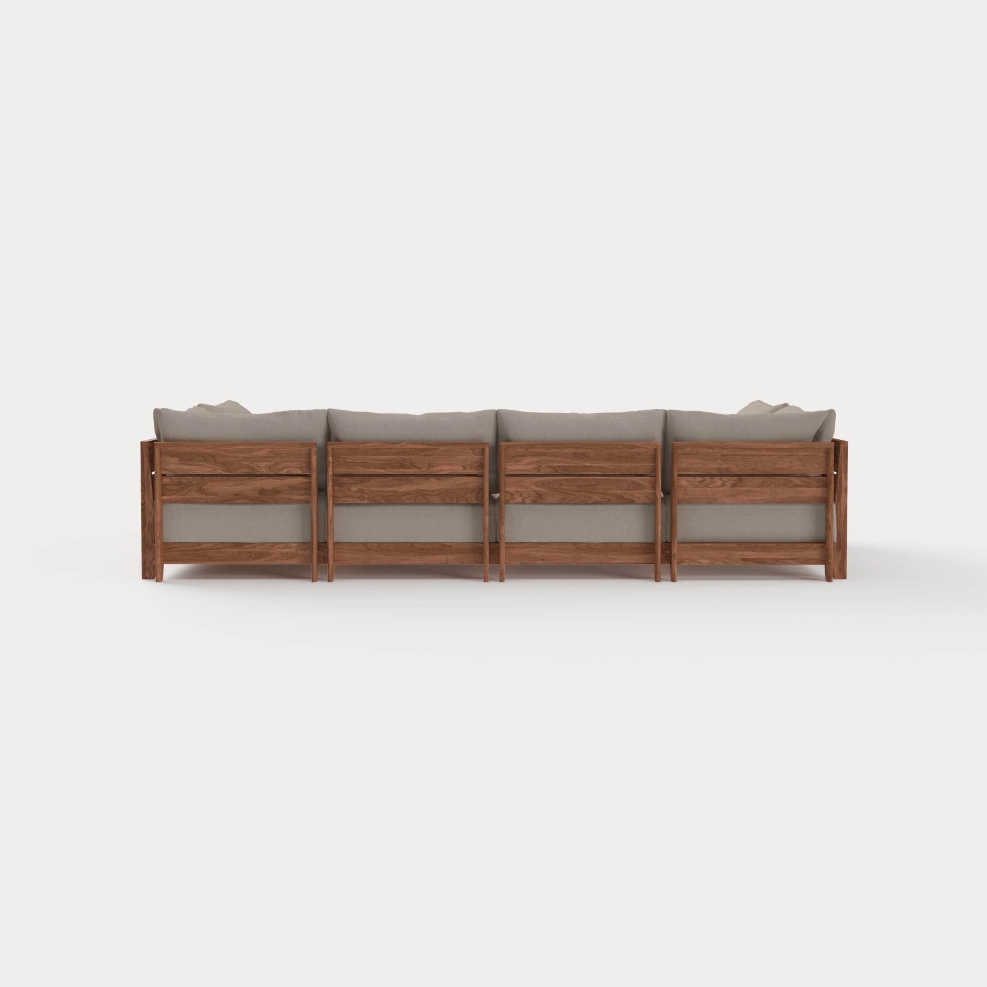 Dwell™ Modular Teak Outdoor 4-Seater U-Sectional | Classic Canvas in Sand