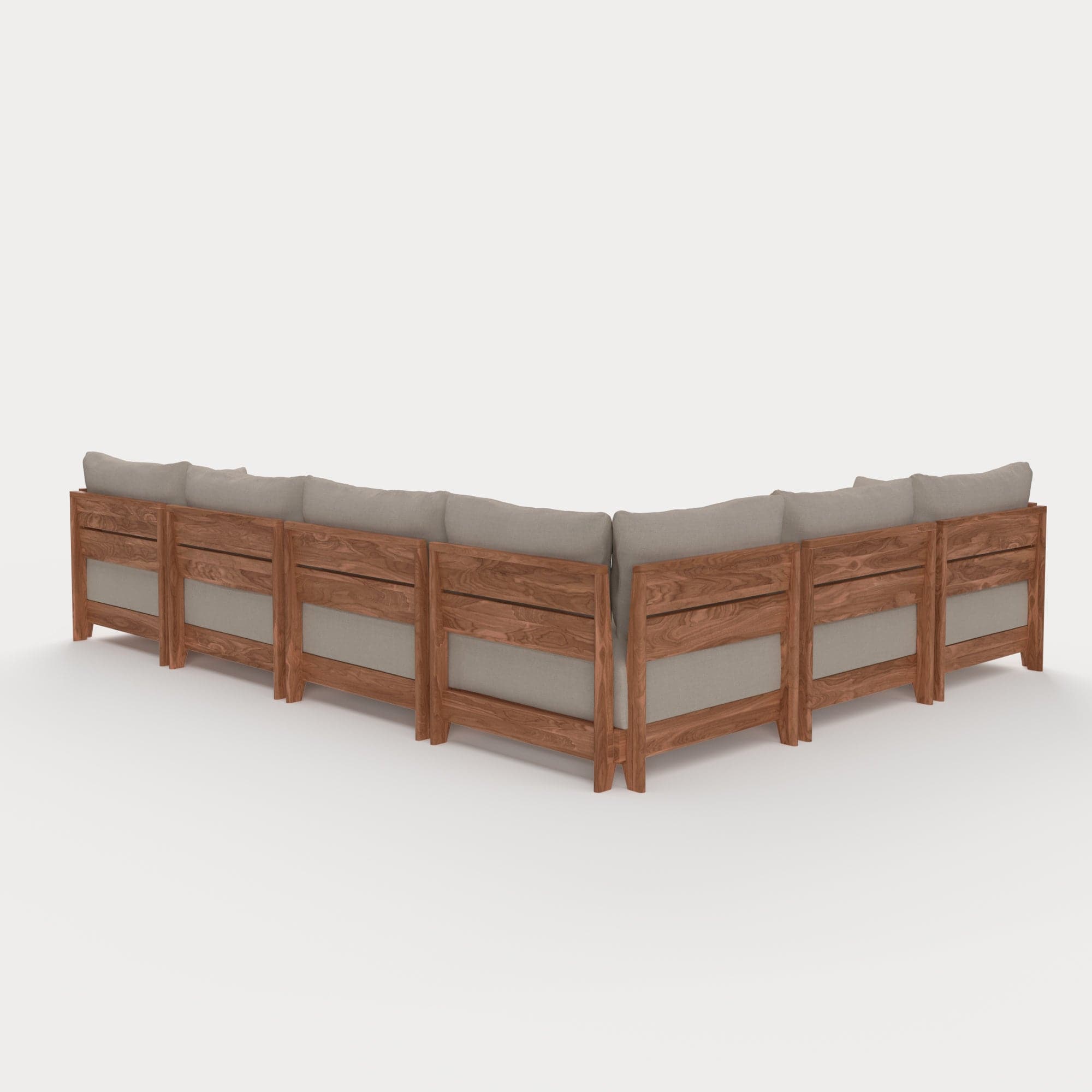 Dwell™ Modular Teak Outdoor 6-Seater L-Sectional | Classic Canvas in Sand