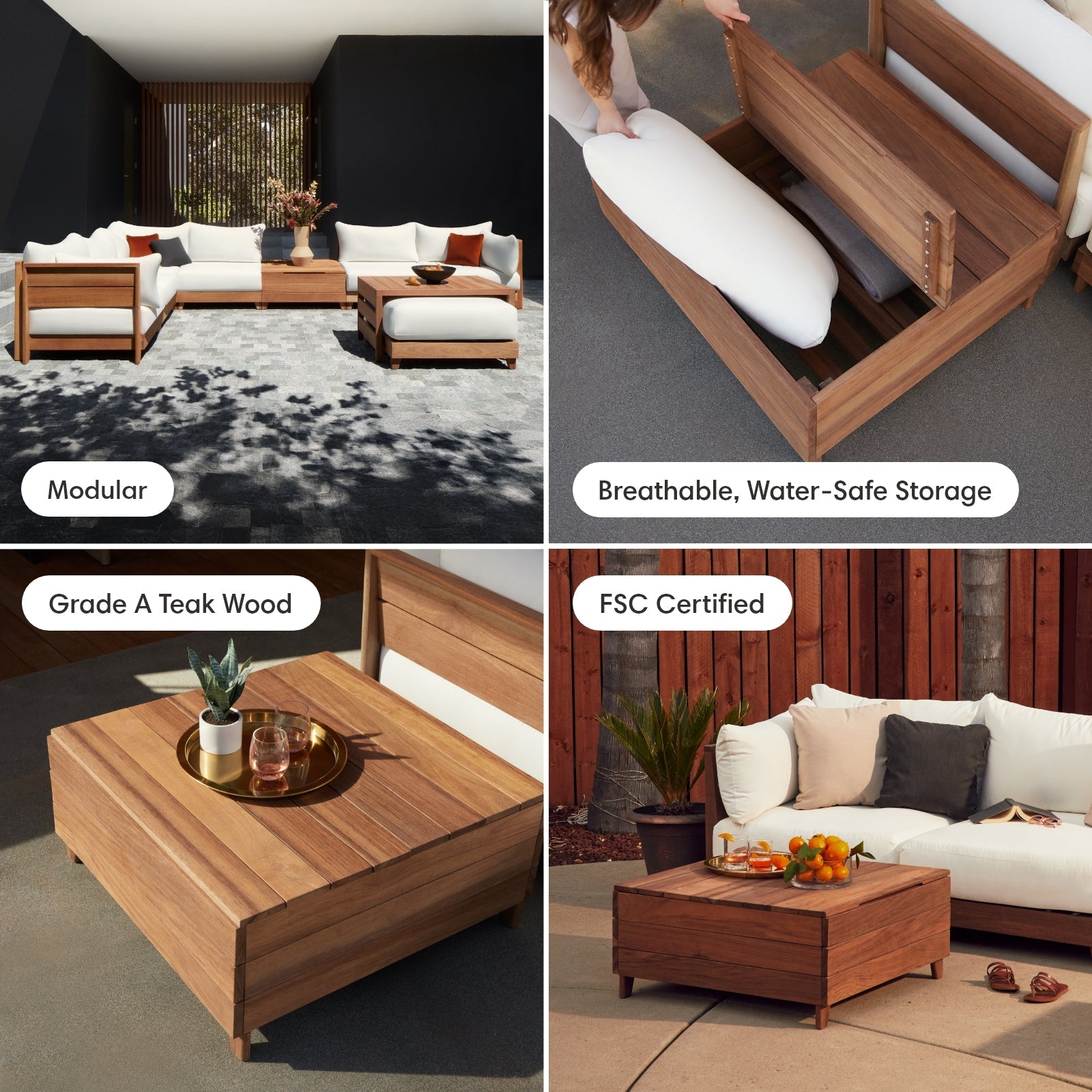 Dwell™ Teak Outdoor Storage Coffee Table