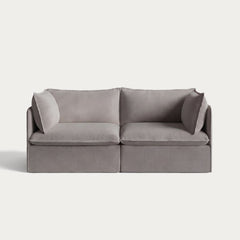 Modular Outdoor Washable 2-Seater | Nano Slubweave in Haze Gray